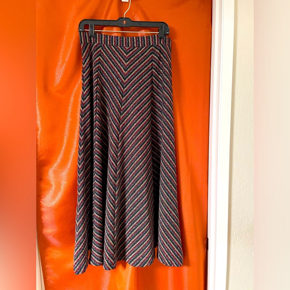 Anthropology skirt, sparkly colors, A-line style